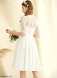 Wedding A-Line Dress Scoop Knee-Length Wedding Dresses Jessica Lace Chiffon With Sequins