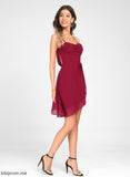 V-neck Jersey With Sequins Sequined Cascading Isabella Homecoming Dress Short/Mini Club Dresses Sheath/Column Ruffles
