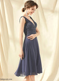 Madeleine Lace Knee-Length Cocktail A-Line Chiffon V-neck Dress Cocktail Dresses