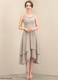 Mother of the Bride Dresses A-Line Asymmetrical Sequins Beading Chiffon the of Scoop Bride With Neck Dress Izabelle Mother