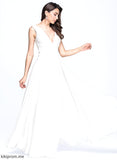 With Deja A-Line Dress V-neck Wedding Chiffon Ruffle Wedding Dresses Floor-Length
