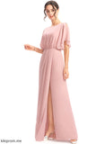 Length Embellishment Silhouette Floor-Length Fabric Straps Sheath/Column SplitFront Marianna Bridesmaid Dresses