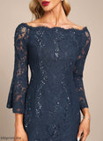 Off-the-Shoulder Dress Lace Sequins Fernanda Knee-Length Cocktail Dresses Cocktail Sheath/Column With