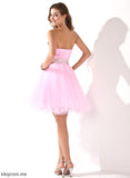 With Short/Mini A-Line/Princess Sequins Tulle Beading Brittany Prom Dresses Sweetheart