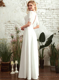Wedding Dresses V-neck Dress Floor-Length Lace Front Split Quintina A-Line Wedding With