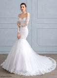 Beading Lace Dress Sequins Off-the-Shoulder Tulle Train Wedding Dresses Emmalee Trumpet/Mermaid Court With Wedding