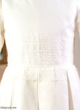 3/4 Madilyn Empire Neck Satin/Lace Dress Flower Girl Dresses - Sleeves Scoop Flower Floor-length Girl