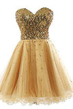Short Tullle Sequins Homecoming Dress Prom Gown STF13820