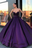 2024 Ball Gown Prom Dresses Scoop Satin With Beads PAQMTBLZ
