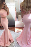 Mermaid Satin Two Pieces Prom Dresses With STFPTHSHZA6