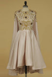 2024 Asymmetrical Homecoming Dresses Scoop Beaded Bodice PBCPR4PT