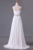 2024 A Line Sweetheart Chiffon With Beads And Ruffles Wedding P82FBNCN
