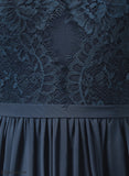 Lace A-Line Straps&Sleeves Neckline Fabric Silhouette Scoop Floor-Length Illusion Length Emilia Natural Waist Bridesmaid Dresses