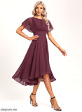 Silhouette Scoop Fabric Ruffle Asymmetrical Neckline Length Embellishment A-Line Marian Bridesmaid Dresses