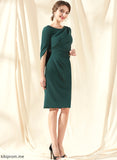 Cocktail Dresses Ruffle Dress Neck Stretch Sheath/Column Mimi Knee-Length Scoop Cocktail Crepe With