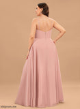 Pleated Mildred Floor-Length Prom Dresses A-Line V-neck With Chiffon