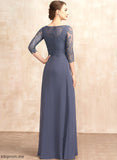 A-Line Lace Scoop Dress Ruffle Chiffon Neck Mother Floor-Length the Azaria With Mother of the Bride Dresses Bride of