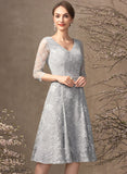 A-Line With Beading V-neck Cocktail Dresses Chiffon Lace Cocktail Knee-Length Malia Sequins Dress