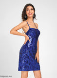 Homecoming Dress Neckline Sequined Square Bodycon Short/Mini Sequins Club Dresses Malia With