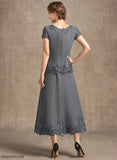 the Neck Lace Tea-Length Alyssa Mother of the Bride Dresses Chiffon Dress Sequins Scoop With A-Line Bride Mother of