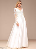 With Beading A-Line Sequins Lace Wedding Dresses Floor-Length Wedding Val Dress Tulle V-neck