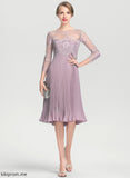 With A-Line Sweetheart Mackenzie Cocktail Knee-Length Chiffon Dress Cocktail Dresses Pleated