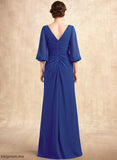 Floor-Length Neck A-Line Tania Chiffon Scoop Beading Dress Mother the of Mother of the Bride Dresses Ruffle With Bride