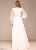 With A-Line V-neck Sequins Wedding Hortensia Wedding Dresses Floor-Length Chiffon Lace Dress