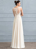 Wedding Dress Floor-Length Scoop A-Line Karen Sequins With Beading Wedding Dresses Chiffon Lace
