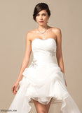 Wedding Sequins Asymmetrical Dress Ruffle With Wedding Dresses A-Line Beading Organza Sweetheart Amira