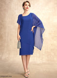 Dress Mother With Chiffon Bride Regan Sequins V-neck Sheath/Column Beading Mother of the Bride Dresses Knee-Length of the