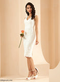 Wedding Lace Dress V-neck Wedding Dresses Sheath/Column Moriah Knee-Length