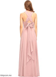 Neckline V-neck Embellishment Halter Length Ruffle Floor-Length A-Line Fabric Silhouette One-Shoulder Annika Bridesmaid Dresses