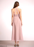 SplitFront Embellishment Fabric A-Line Neckline Length Asymmetrical V-neck Silhouette Charlee Floor Length A-Line/Princess Bridesmaid Dresses