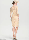 Sequins Bride Dress Mother of the Bride Dresses of With Lace Sheath/Column the Priscilla Neck Mother Scoop Beading Knee-Length