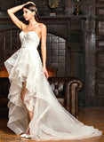 With A-Line Sweetheart Beading Bow(s) Wedding Tulle Asymmetrical Dress Wedding Dresses Noelle