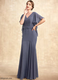 Dress Floor-Length V-neck the Mother Bride Trumpet/Mermaid of Chiffon Shannon Mother of the Bride Dresses