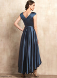 A-Line Bow(s) Bride the of Mother Asymmetrical Emmalee Dress Neck Satin Pockets Mother of the Bride Dresses With Scoop