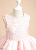 - A-Line Rebecca Flower Sleeveless Satin/Lace Girl Short/Mini Neck Dress Flower Girl Dresses Scoop
