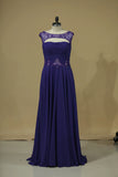 2024 Bateau With Beads And Ruffles Mother Of The Bride Dresses Chiffon A P691T66J