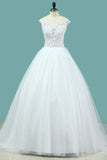 2024 Wedding Dresses Scoop Tulle With Applique A Line P5T2CR31