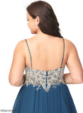 Short/Mini Lace Chiffon Prom Dresses V-neck Miah With A-Line Beading