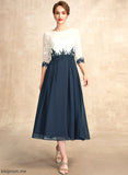 Sage A-Line the Bride Tea-Length Mother Scoop Neck Lace Dress Mother of the Bride Dresses Chiffon of