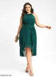 Tianna Dress Cocktail Dresses With A-Line Asymmetrical Cocktail Bow(s) Chiffon Ruffle Neck Scoop
