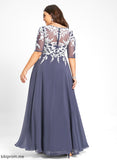Lace Floor-Length V-neck A-Line Prom Dresses Tiana Chiffon