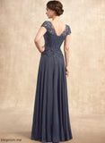 Lace A-Line Floor-Length of Sheila Sequins Mother Mother of the Bride Dresses Dress Bride Chiffon V-neck With the