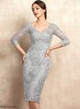 of Lace Dress Knee-Length the Mother Sheath/Column Aimee V-neck Bride Mother of the Bride Dresses