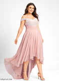 Pleated Chiffon Pru With Off-the-Shoulder Wedding Dresses Wedding Dress Asymmetrical Lace A-Line