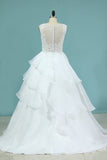 2024 New Arrival Wedding Dresses Straps A Line Organza PML486DS