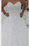 2024 Wedding Dresses Sweetheart Tulle A Line With Applique And Beads PTRL1TZD